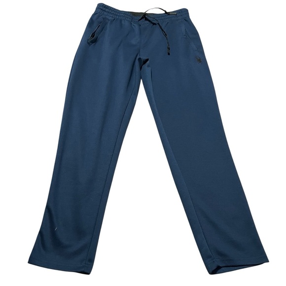 Spyder Men's Deep Blue Sweatpants Size Medium Zipper Pockets Sport Streetwear - Picture 1 of 7